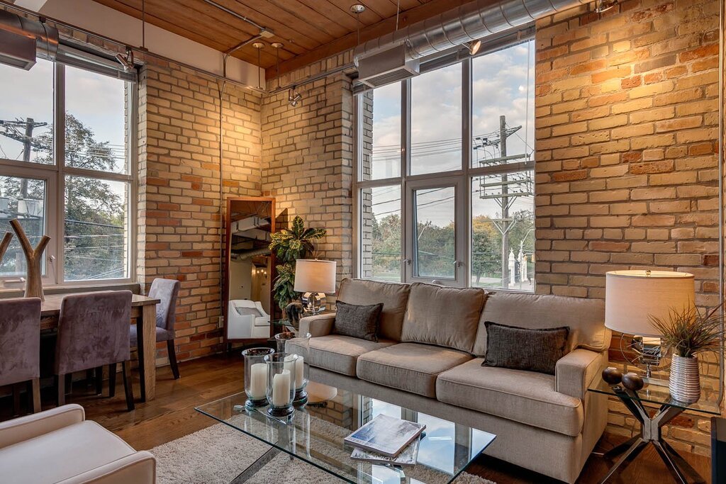 Loft-style cottage interior