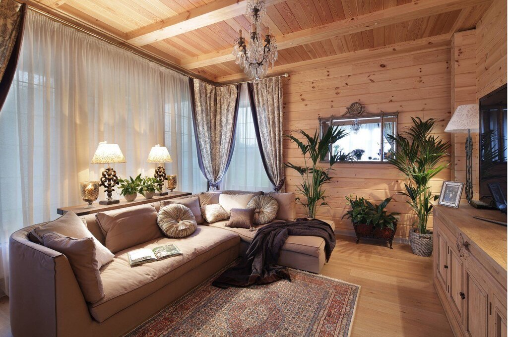 Interior of a wooden house