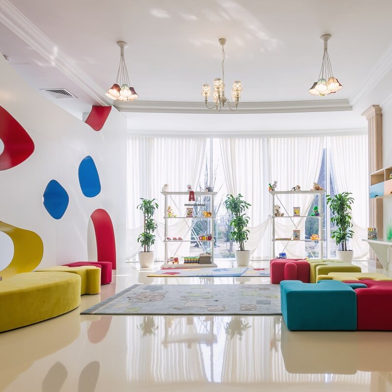 The interior of the kindergarten in a modern style