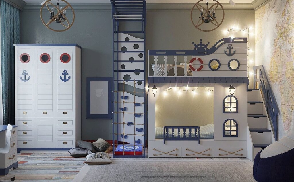 The interior of the children's room for boys