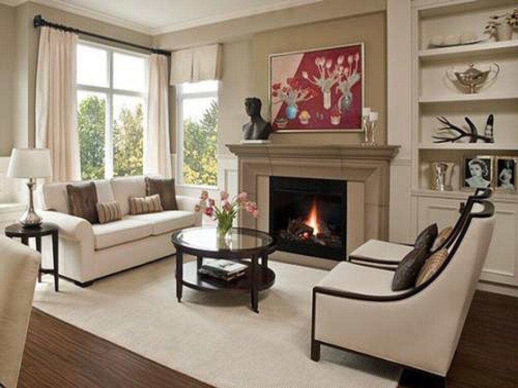 Interior of the house with a fireplace