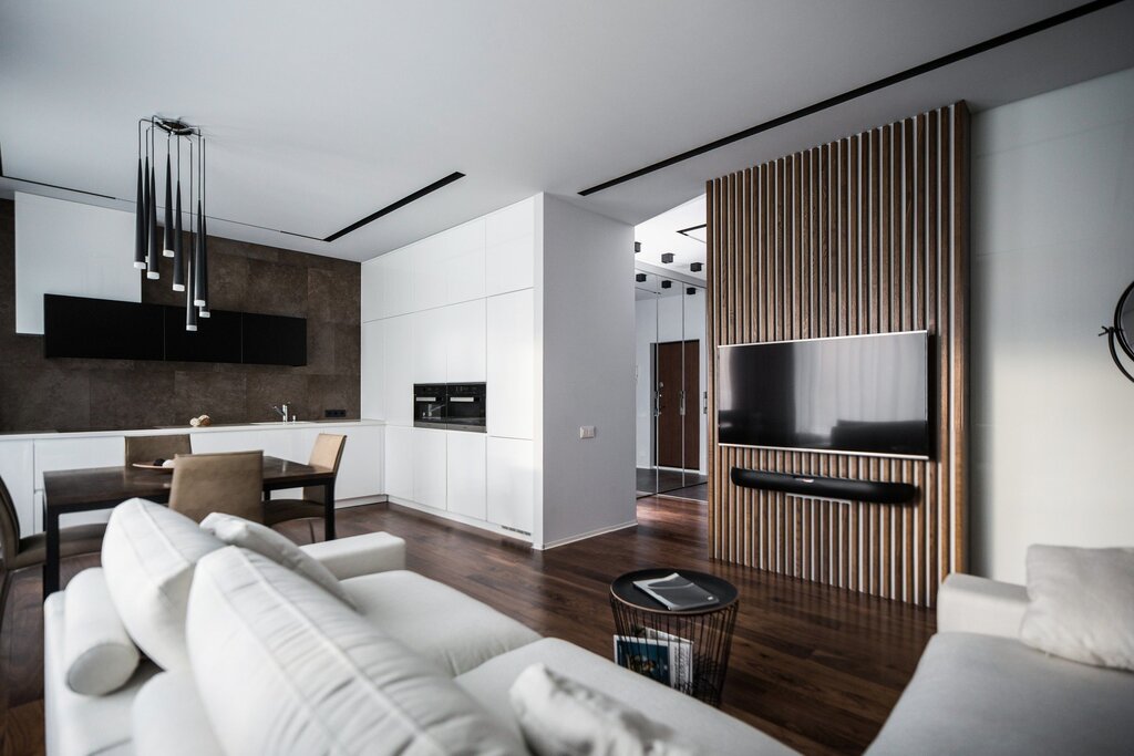 The interior of the house in a minimalist style