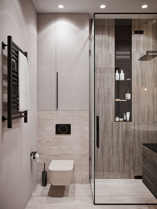 Interior of the shower cabin