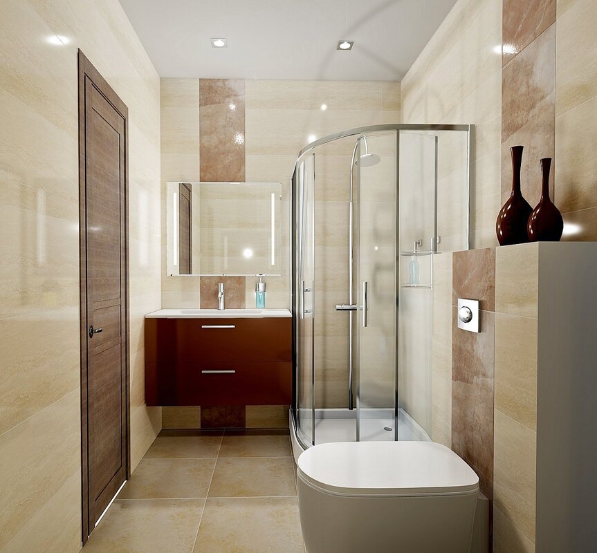 The interior of the shower room combined with the toilet