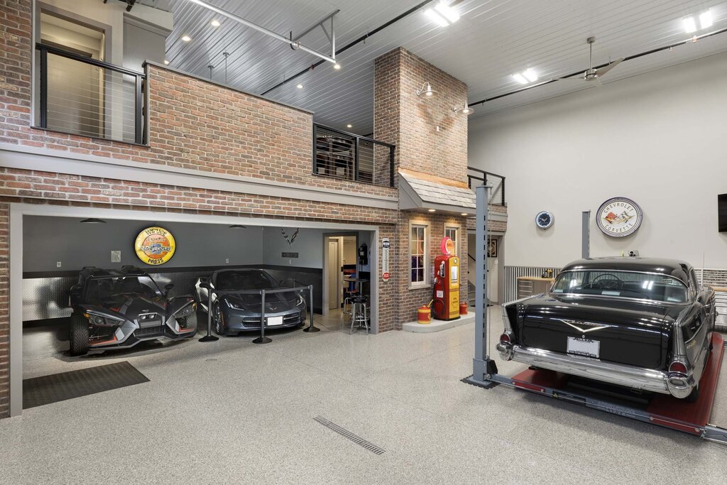 Loft-style garage interior