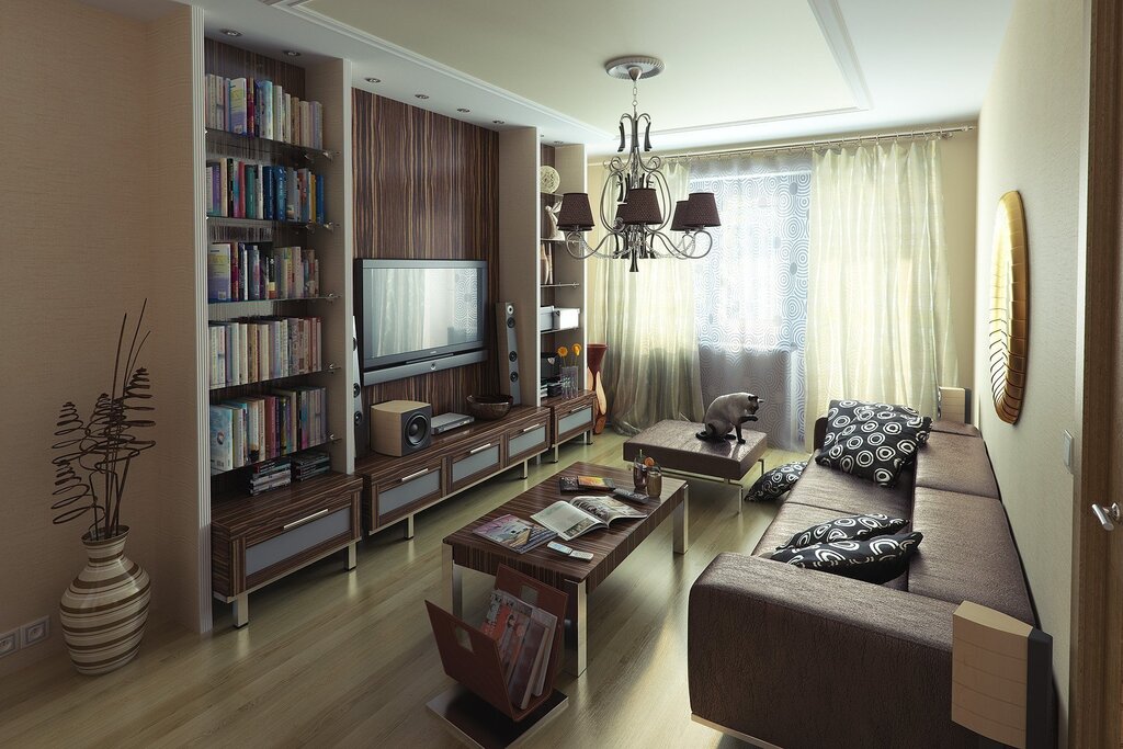 The interior of the living room in an ordinary apartment