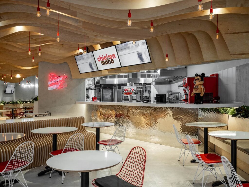 The interior of a fast food cafe