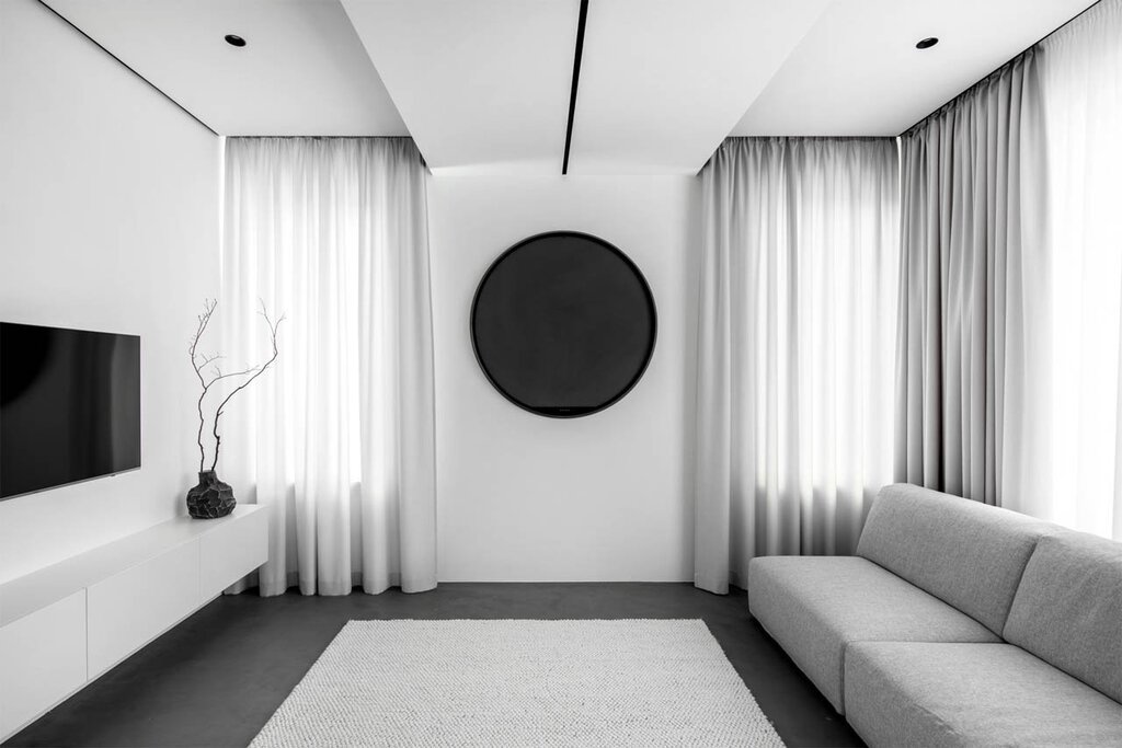 The interior of the room is minimalism