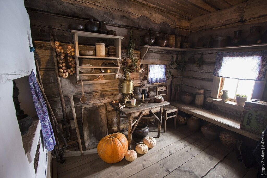 Interior of a peasant hut