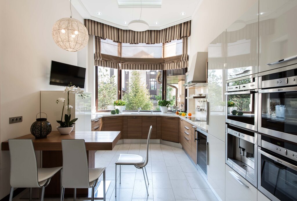 Kitchen interior with a window