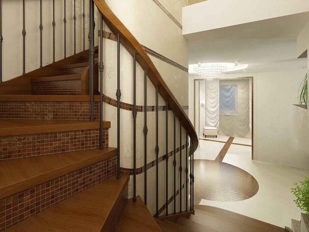 The interior of the stairwell in a private house