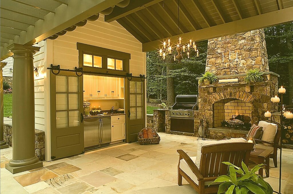 The interior of the summer kitchen in a private house