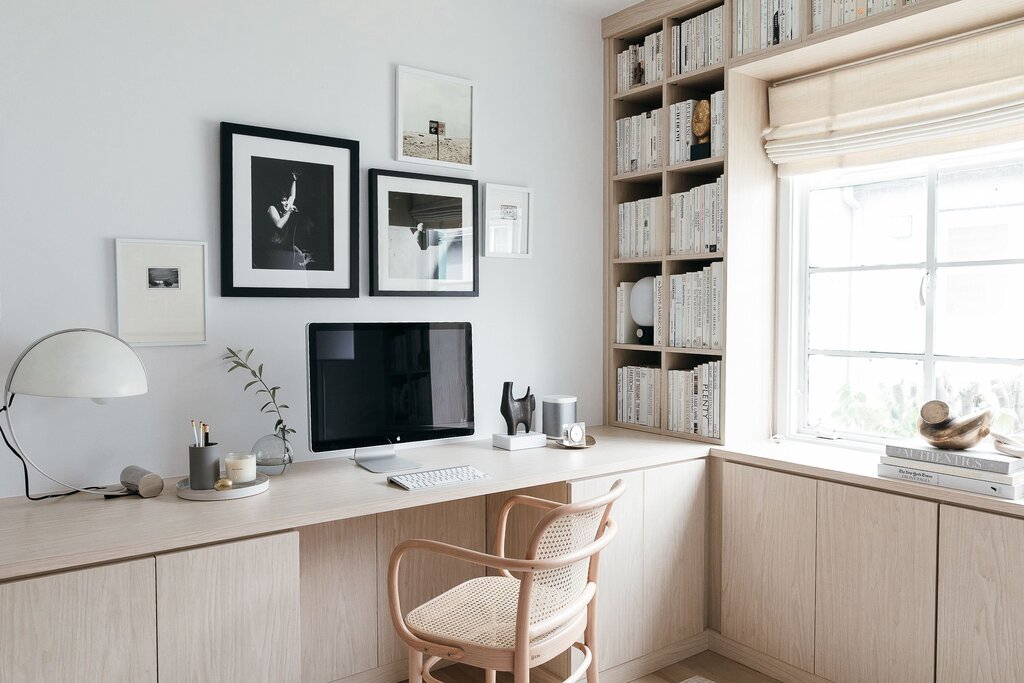 The interior of a small office