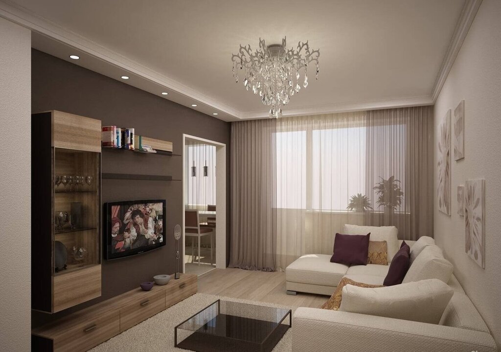 Interior of a small living room in a modern style