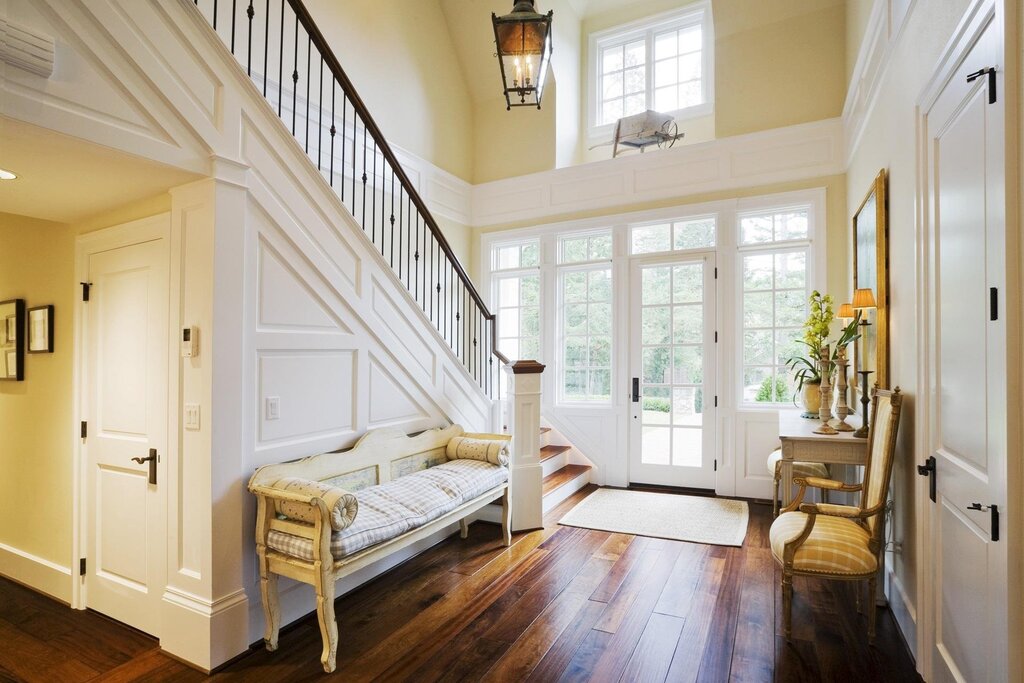 The interior of a small hallway in a private house