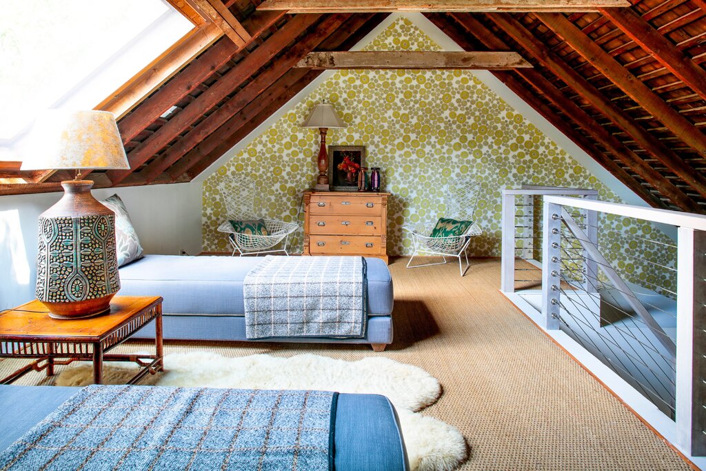 The interior of the attic in the country house