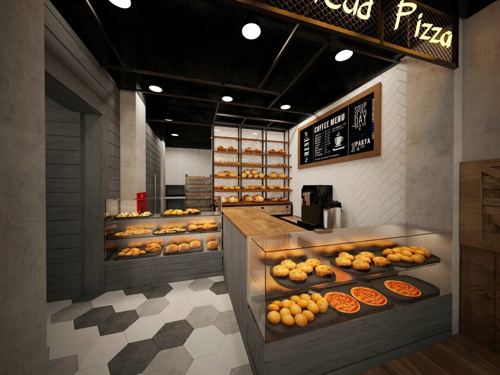 The interior of a mini bakery