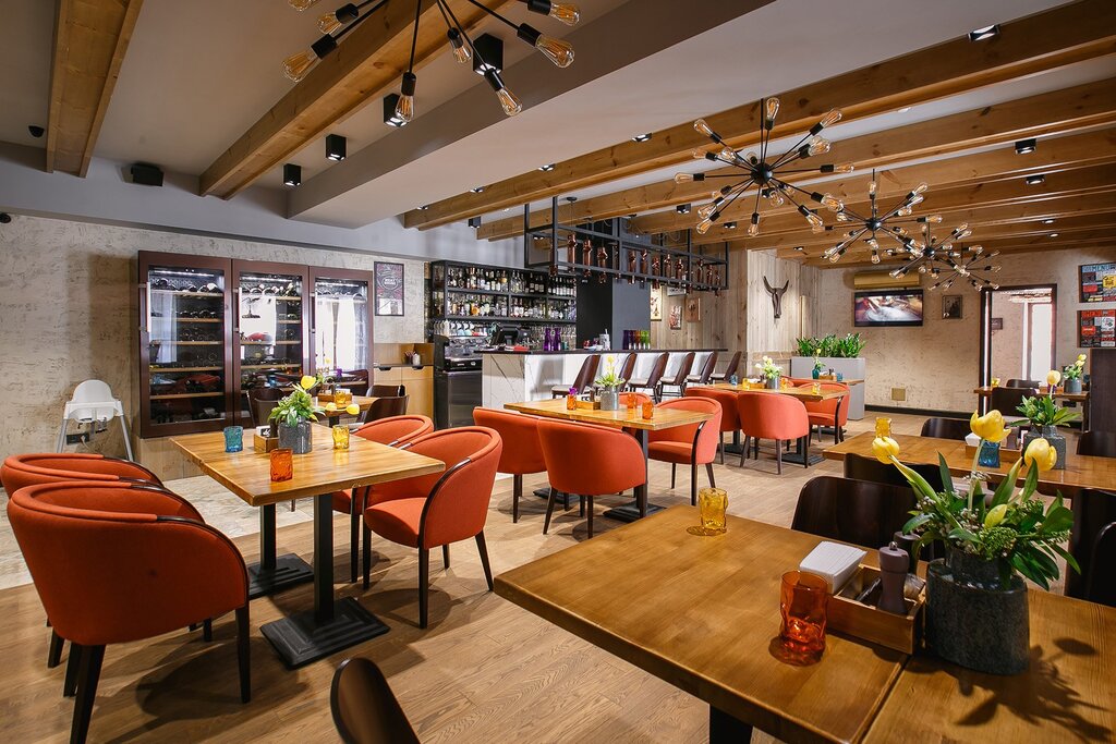 Interior of a meat restaurant