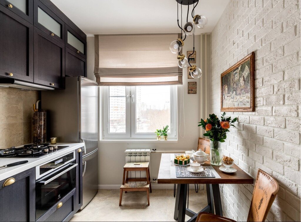 The interior of a small kitchen