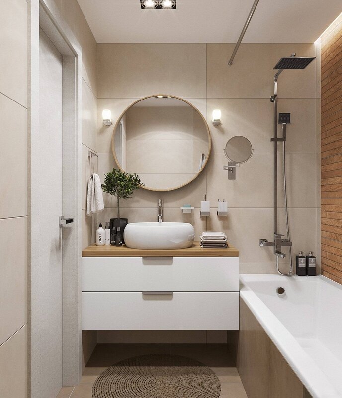 Interior of a small bathroom