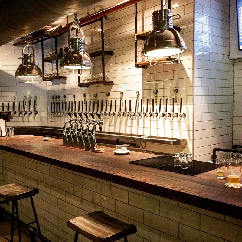 The interior of the beer bar