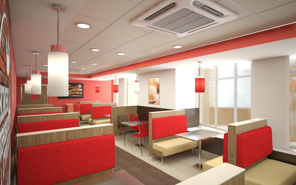 Interior of a food service establishment