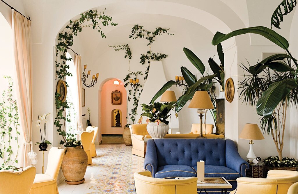 Interior with houseplants