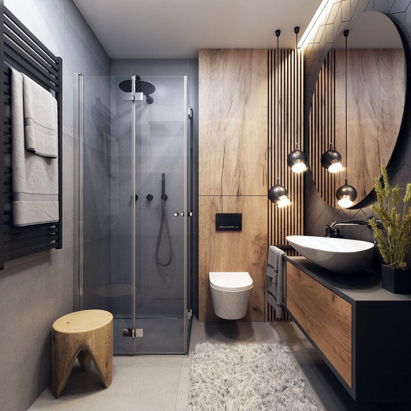 Interior of a small bathroom