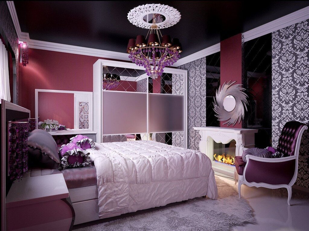 The interior of a bedroom for a girl