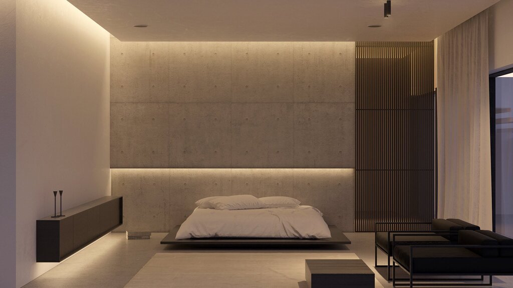 Minimalist bedroom interior