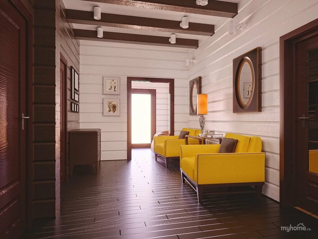 Interior in a timber house