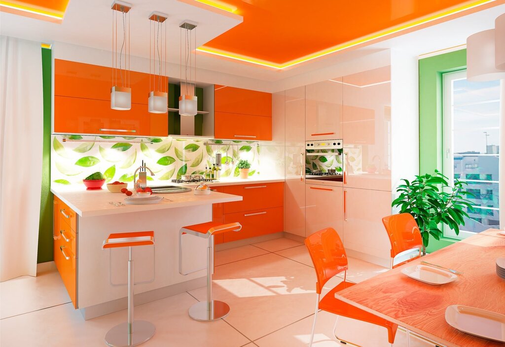 Interior in orange tones