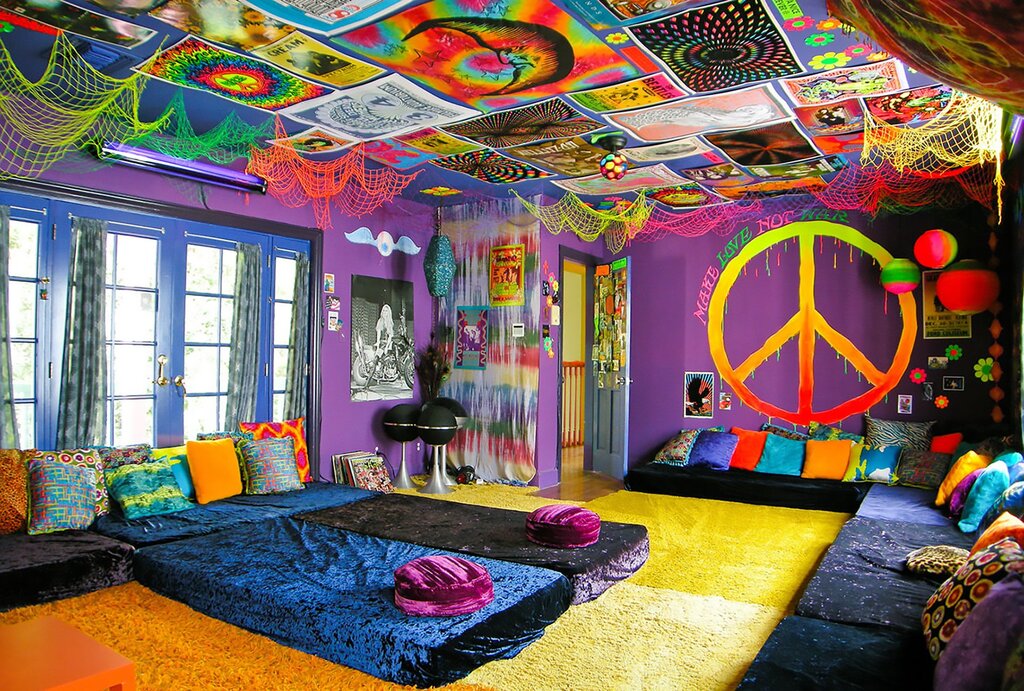 Interior in hippie style