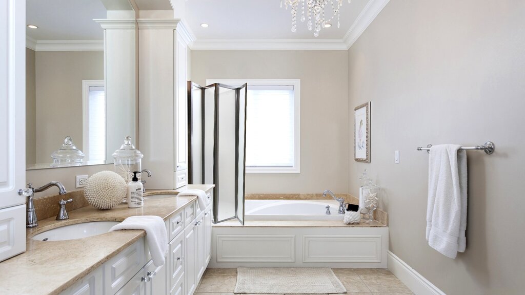 Bathroom interior with a window