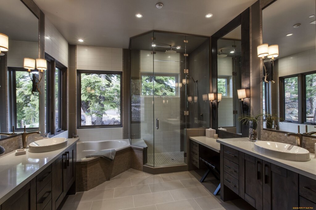 The interior of a bathroom with a window