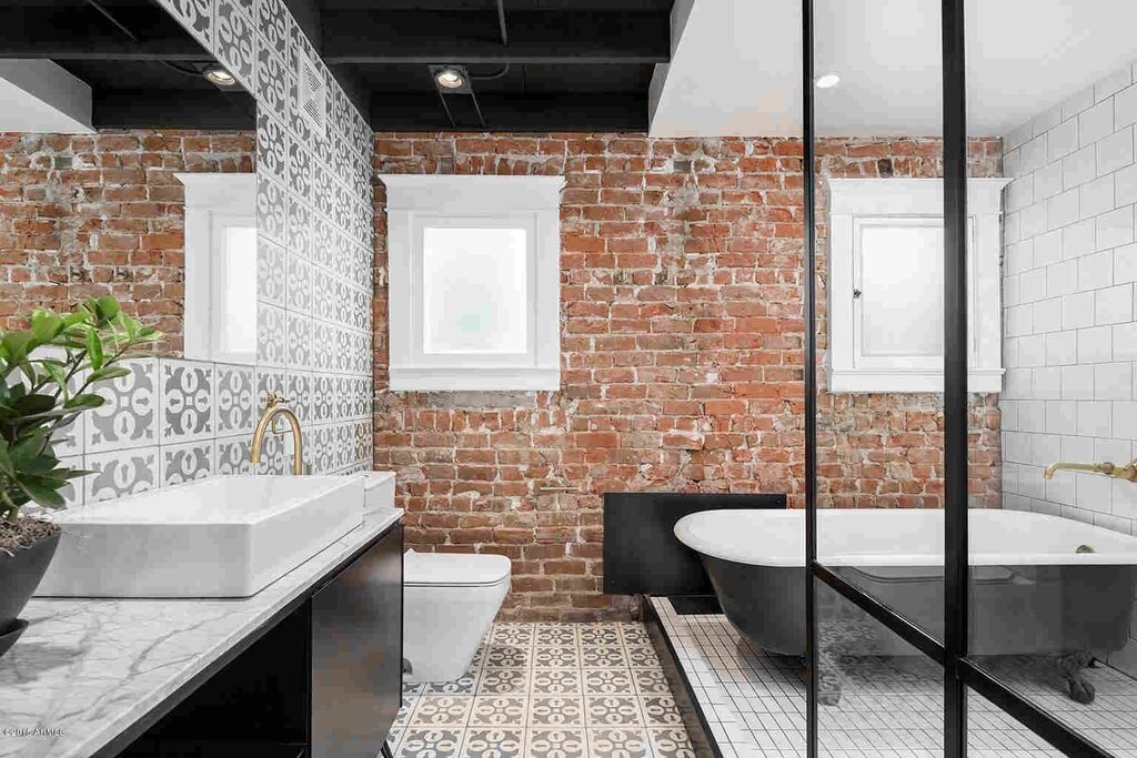 Bathroom interior in loft style