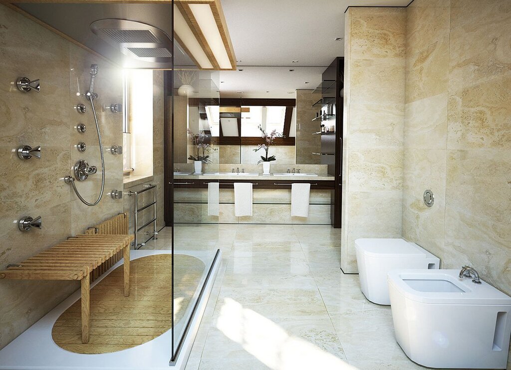 Interior of a bathroom in a private house