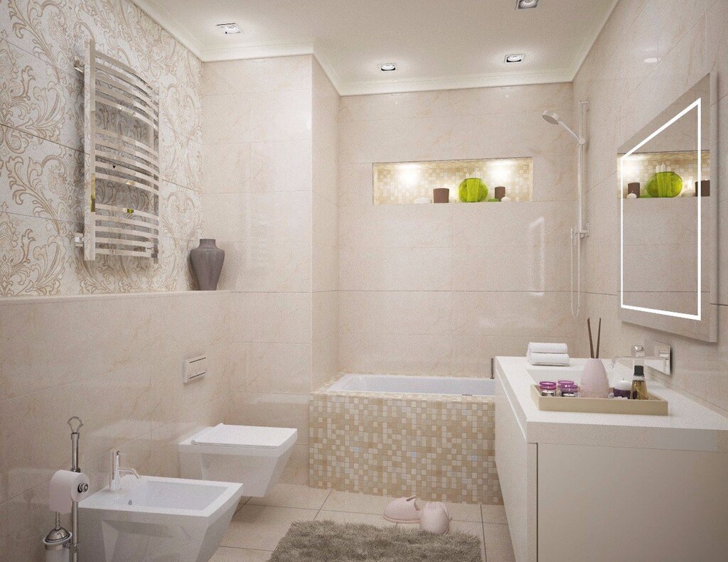 Bathroom interior in light colors