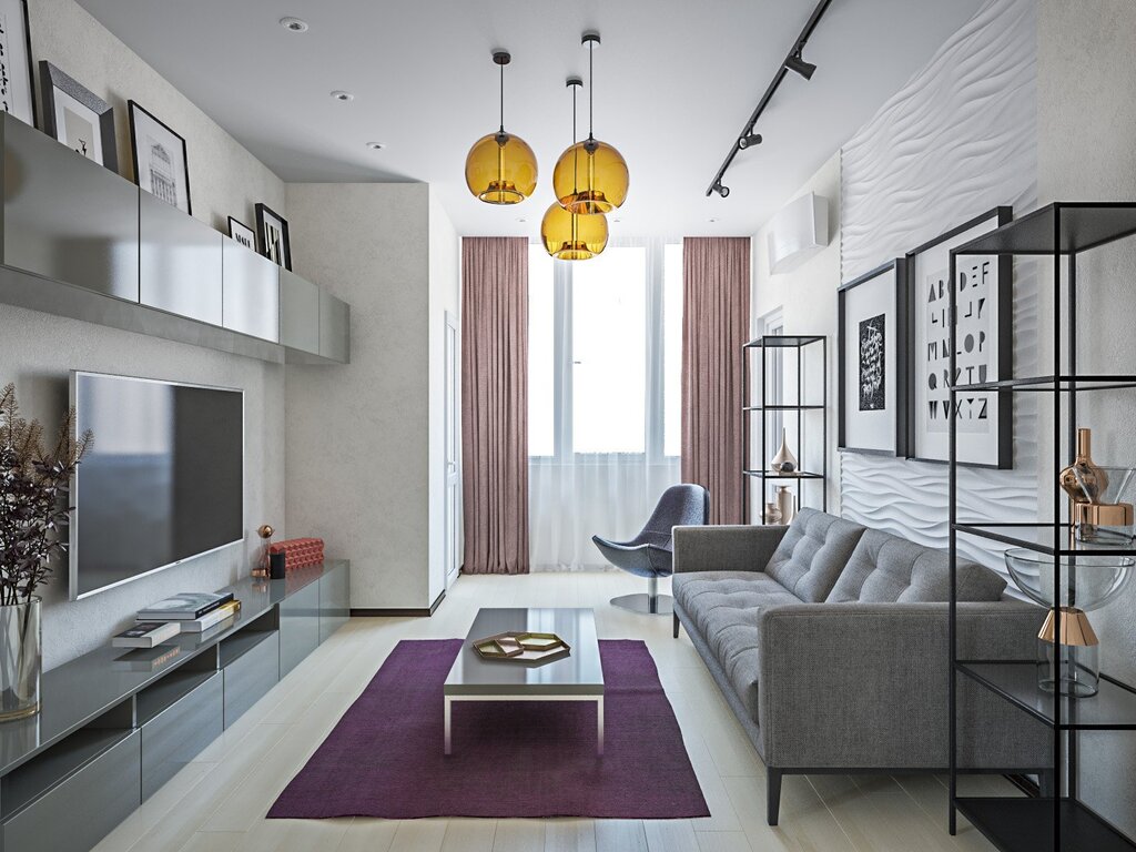 Interiors of small apartments in a modern style