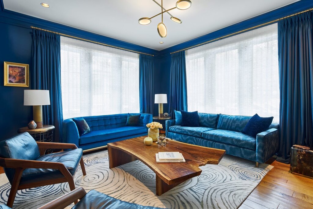 Interiors in blue tones