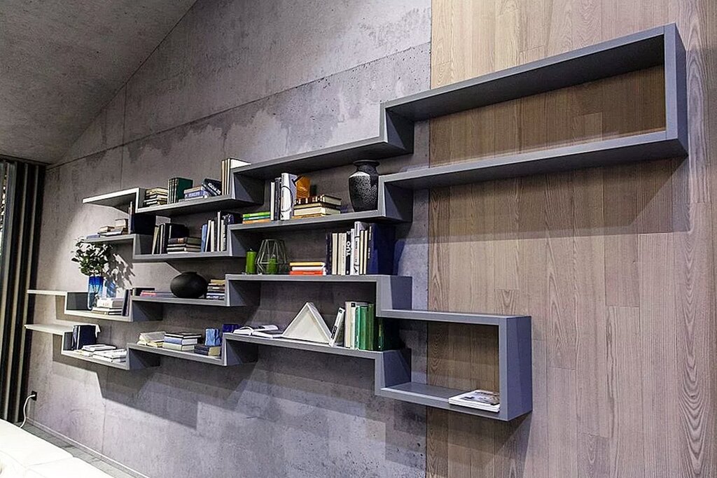 Wall-mounted interior shelves