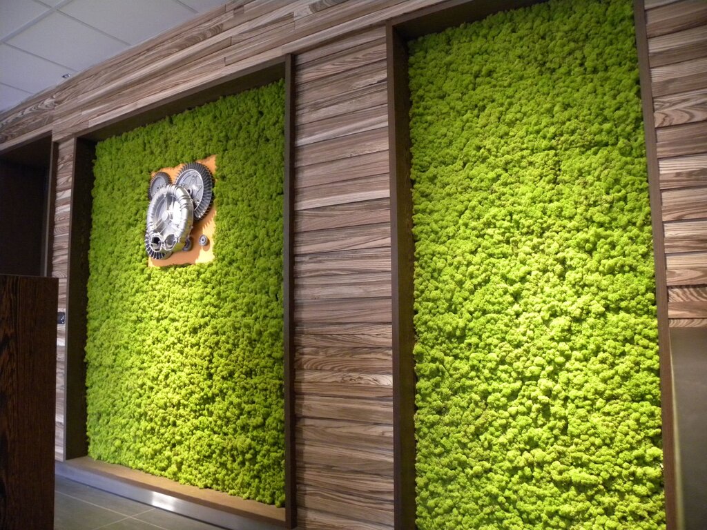 Artificial grass on the wall for decoration