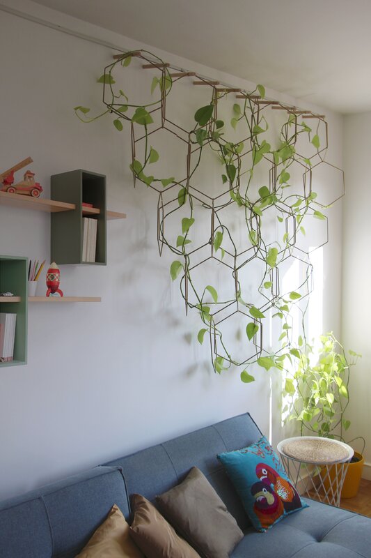 Artificial vines on the wall