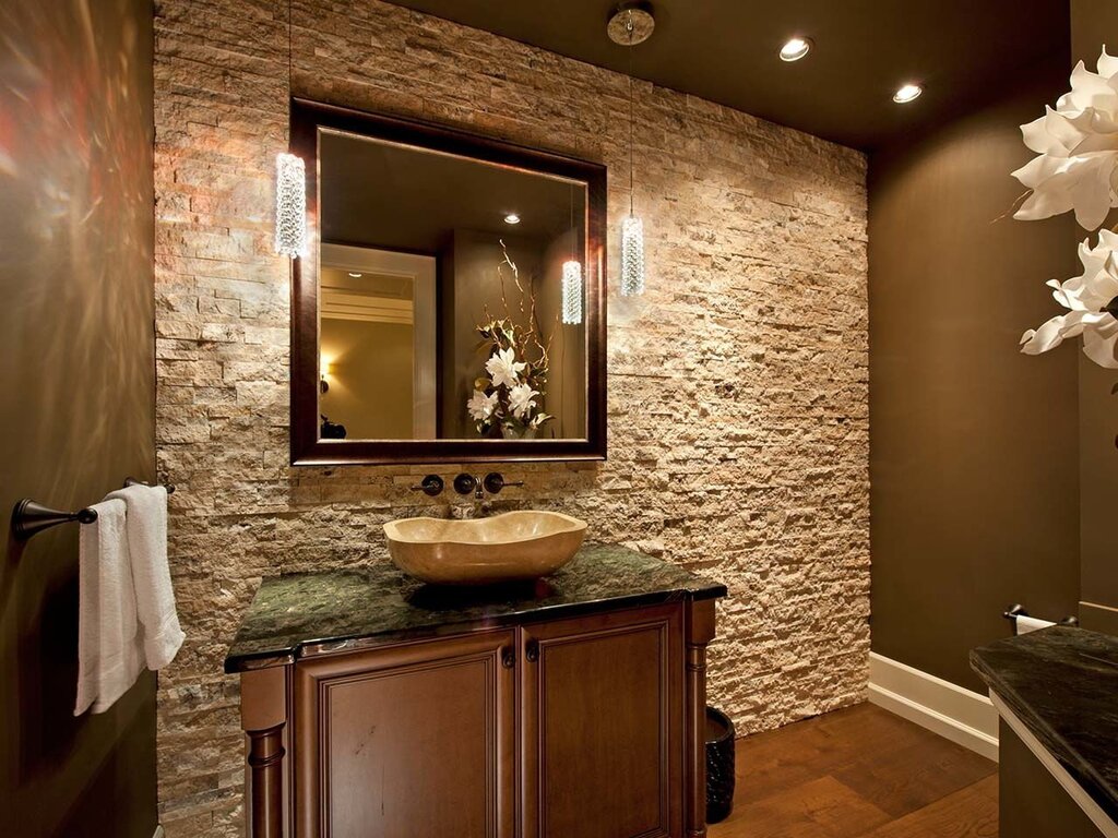 Artificial stone in the bathroom