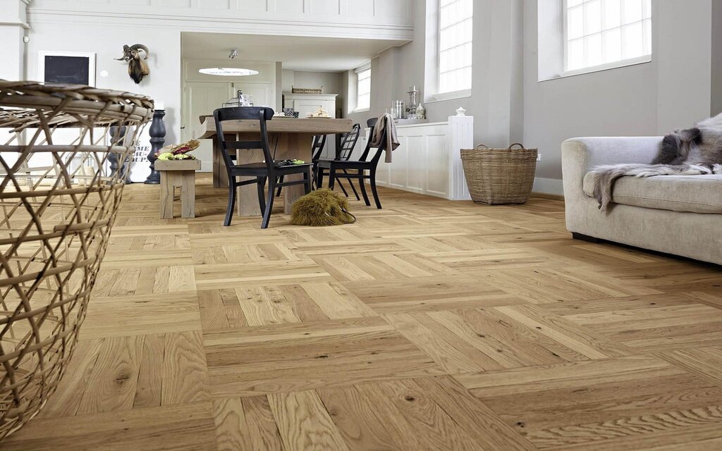 Herringbone parquet flooring