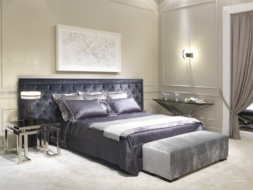 Italian beds with soft headboards