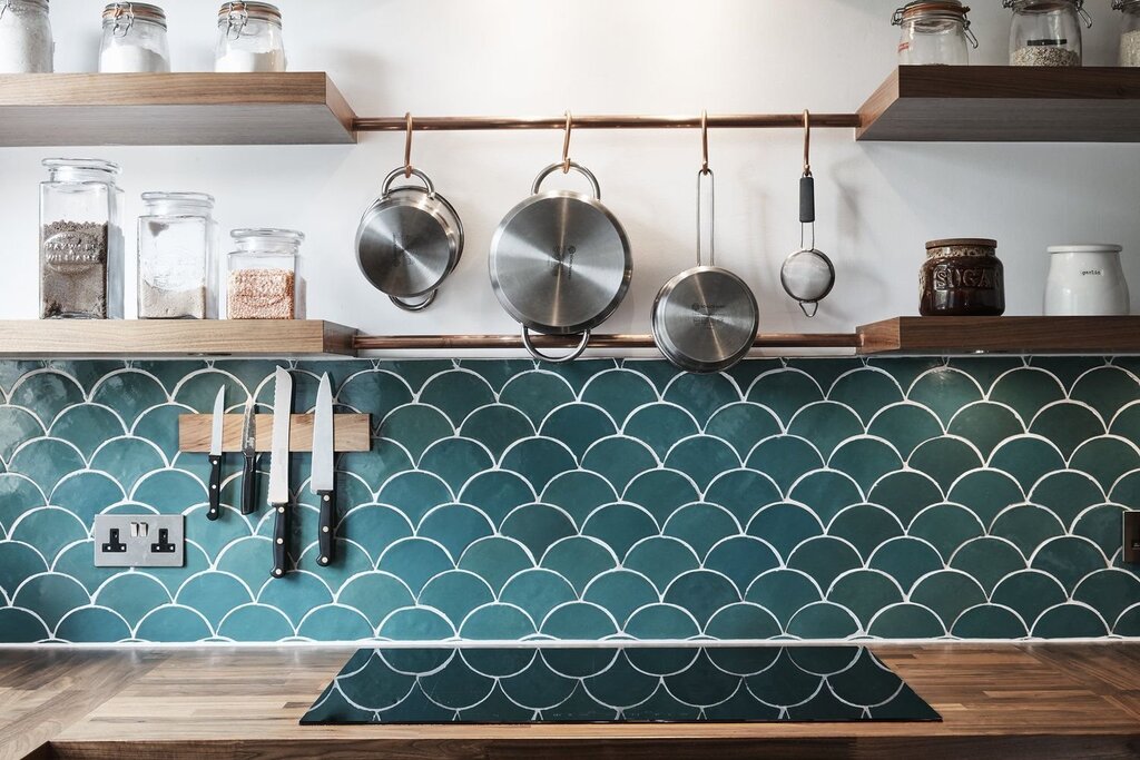 Emerald tile for the kitchen