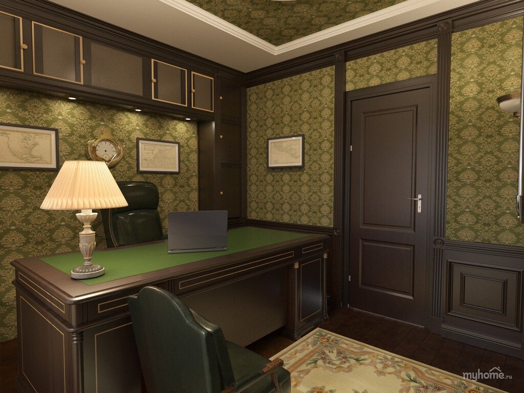 Room in green color