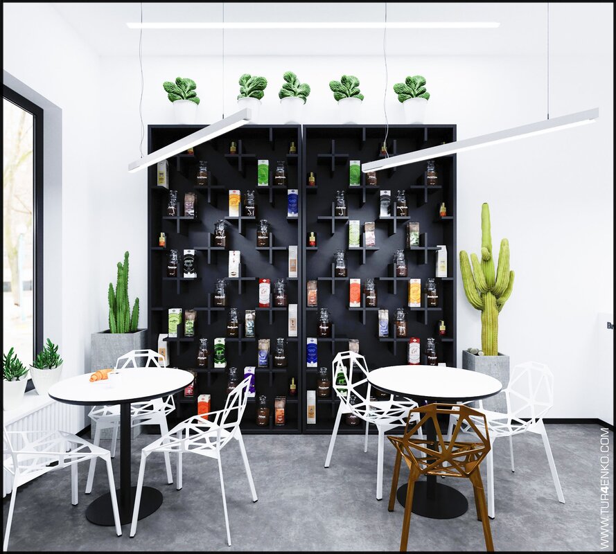 A cafe in Minimalist style 24 фото