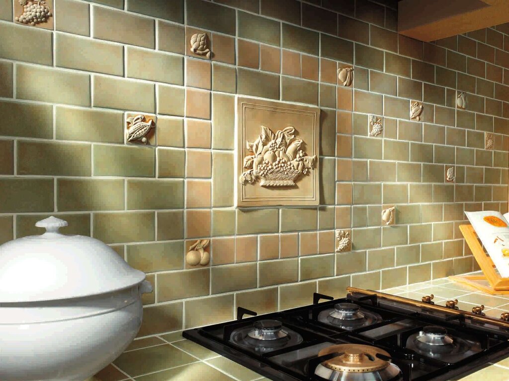 Ceramic tile for the kitchen wall 36 фото